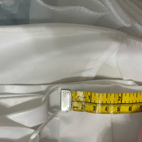 Wedding Bride Prom Dress Gown Sz XS NWOT White Layered Tulle Pleated Corset - Picture 12 of 16